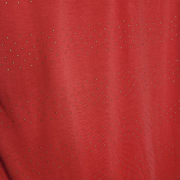 Banana Republic Salmon Orange Gold Decoration Scoop Neck Short Sleeve Size Med - Picture 2 of 4